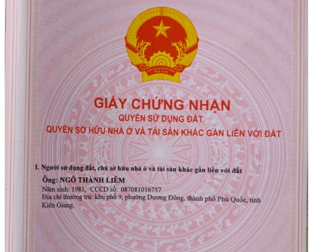 GIẤY CHỨNG NHẬN QUYỀN SỬ DỤNG ĐẤT